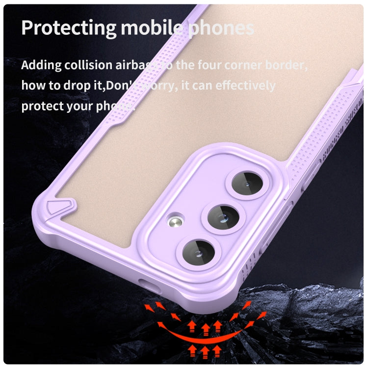 For Samsung Galaxy S25 5G Armor Glaze PC Hybrid TPU Phone Case(Purple) - Galaxy S25 5G Cases by PMC Jewellery | Online Shopping South Africa | PMC Jewellery | Buy Now Pay Later Mobicred