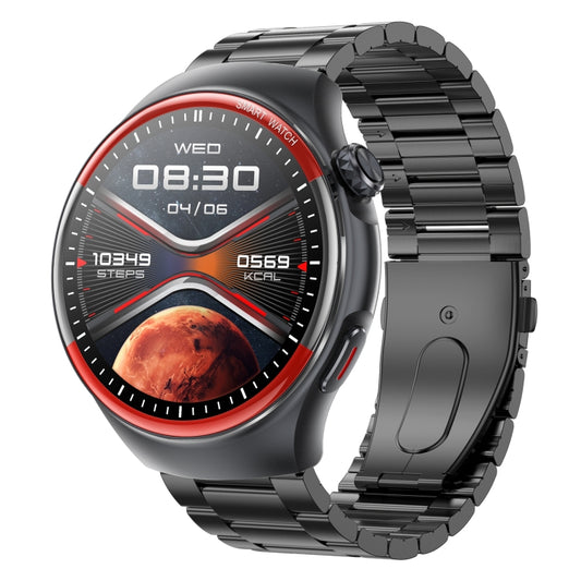 T82 1.43 inch Round Screen BT Call Smart Watch, Heart Rate / Blood Pressure / Blood Oxygen / Sleep / Blood Sugar / HRV / Metope / SOS, Strap:Stainless Steel Black - Smart Wristbands by PMC Jewellery | Online Shopping South Africa | PMC Jewellery | Buy Now Pay Later Mobicred