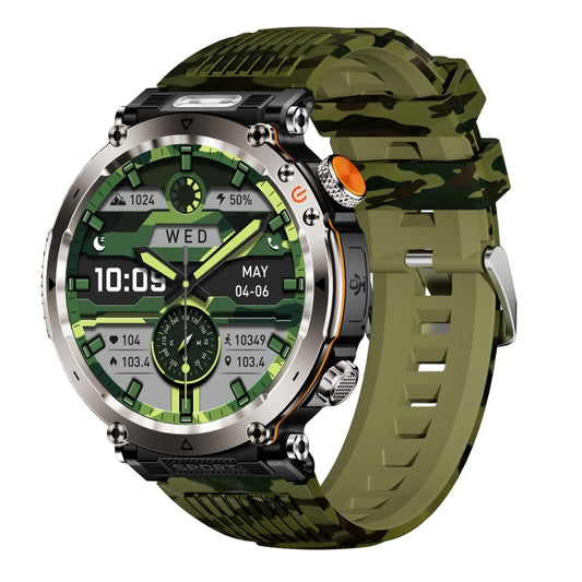 HT30 1.7 inch IP68 Waterproof Camouflage Silicone Band Smart Watch, Support Flashlight / Banknote Detector Light / Compass(Army Green) - Smart Wristbands by PMC Jewellery | Online Shopping South Africa | PMC Jewellery | Buy Now Pay Later Mobicred