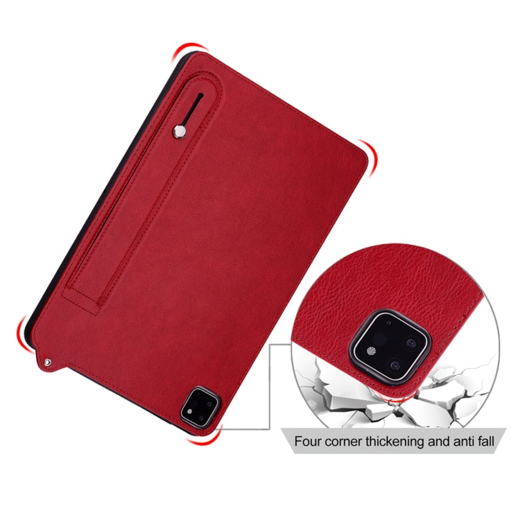 For Samsung Galaxy Tab S10+ / S9+ / S8+ TPU Leather Back Tablet Case with Wristband(Red) - Tab S10+ Cases by PMC Jewellery | Online Shopping South Africa | PMC Jewellery | Buy Now Pay Later Mobicred