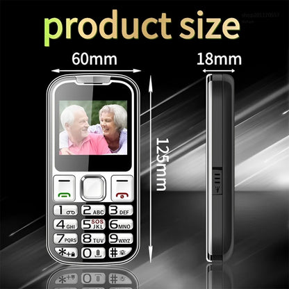 W26 Elder Keypad Phone, 2.2 inch, 6800mAh, 21 Keys, SOS, FM, Dual SIM, GSM, Plug:EU Plug(Black) - Others by PMC Jewellery | Online Shopping South Africa | PMC Jewellery | Buy Now Pay Later Mobicred