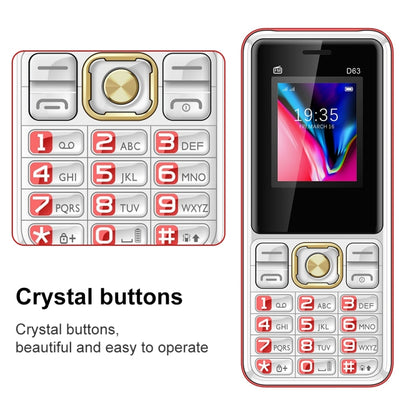 D63 Elder Keypad Phone, 1.77 inch, 3600mAh, SOS, FM, Dual SIM, GSM, Plug:EU Plug(Red) - Others by PMC Jewellery | Online Shopping South Africa | PMC Jewellery | Buy Now Pay Later Mobicred