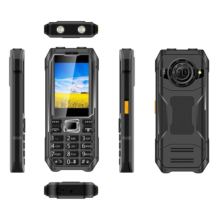 Q6000 Elder Keypad Phone, 2.4 inch, 6800mAh, Dual Flashlights, 21 Keys, SOS, FM, Dual SIM, GSM, Plug:UK Plug(Black) - Others by PMC Jewellery | Online Shopping South Africa | PMC Jewellery | Buy Now Pay Later Mobicred