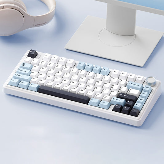 AULA F75 80 Keys Wired/2.4G/Bluetooth Three Model Customized RGB Mechanical Keyboard(Glacier Blue) - Wireless Keyboard by AULA | Online Shopping South Africa | PMC Jewellery | Buy Now Pay Later Mobicred