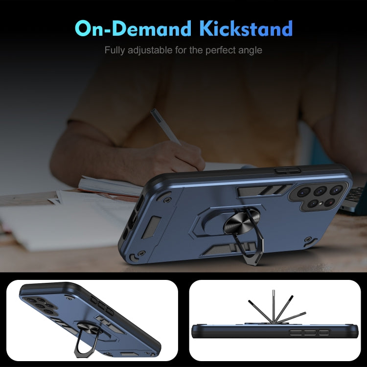For Samsung Galaxy S25 Ultra 5G Shockproof Metal Ring Holder Phone Case(Blue) - Galaxy S25 Ultra 5G Cases by PMC Jewellery | Online Shopping South Africa | PMC Jewellery | Buy Now Pay Later Mobicred