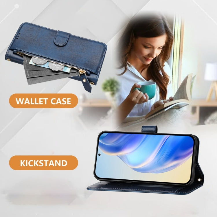 For Doogee N55 Plus Multi-Card Slots Zipper Wallet Leather Phone Case(Blue) - Doogee Cases by PMC TechLife | Online Shopping South Africa | PMC TechLife | Buy Now Pay Later Mobicred