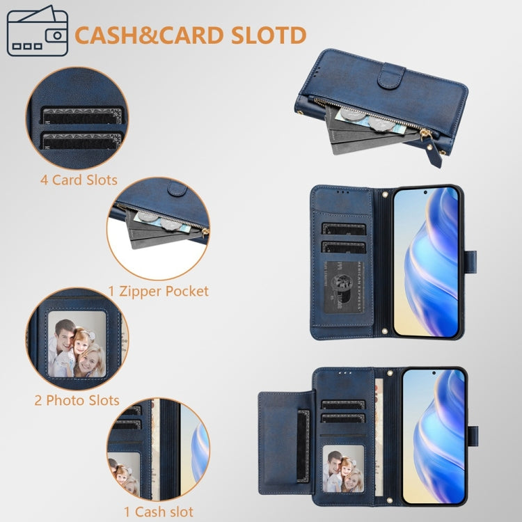 For Doogee N55 Plus Multi-Card Slots Zipper Wallet Leather Phone Case(Blue) - Doogee Cases by PMC TechLife | Online Shopping South Africa | PMC TechLife | Buy Now Pay Later Mobicred