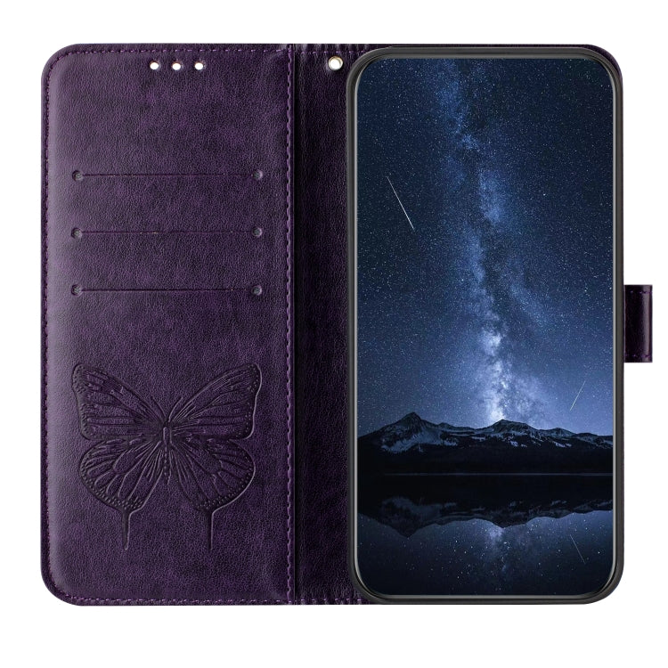 For Doogee N55 Plus Embossed Butterfly Leather Phone Case(Dark Purple) - Doogee Cases by PMC TechLife | Online Shopping South Africa | PMC TechLife | Buy Now Pay Later Mobicred