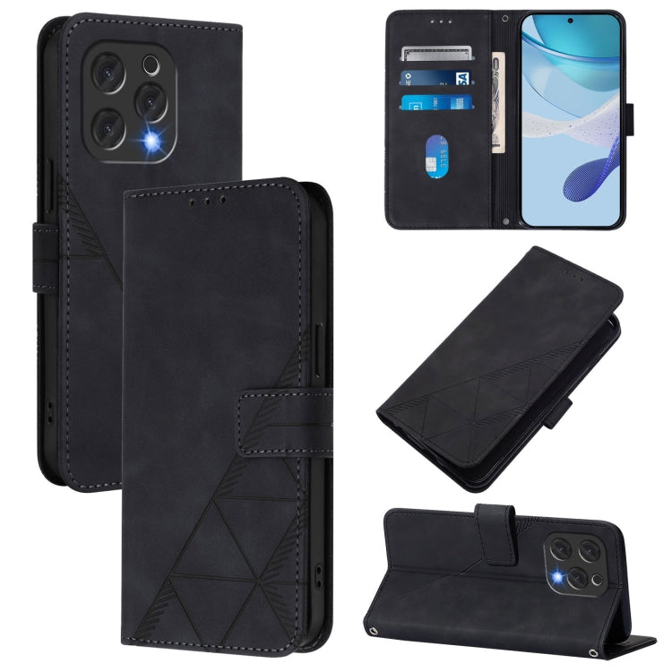 For Doogee N55 Plus Crossbody 3D Embossed Flip Leather Phone Case(Black) - Doogee Cases by PMC TechLife | Online Shopping South Africa | PMC TechLife | Buy Now Pay Later Mobicred