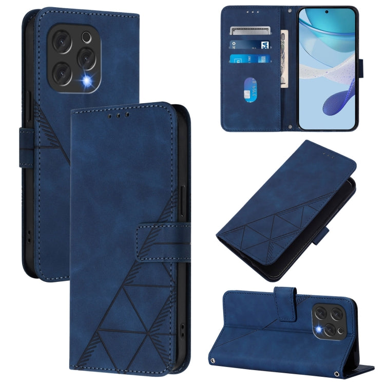 For Doogee N55 Plus Crossbody 3D Embossed Flip Leather Phone Case(Blue) - Doogee Cases by PMC TechLife | Online Shopping South Africa | PMC TechLife | Buy Now Pay Later Mobicred