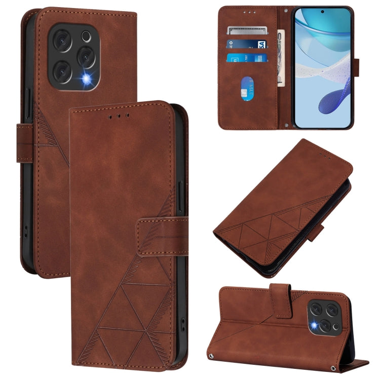 For Doogee N55 Plus Crossbody 3D Embossed Flip Leather Phone Case(Brown) - free shipping - PMC TechLife - Order now!