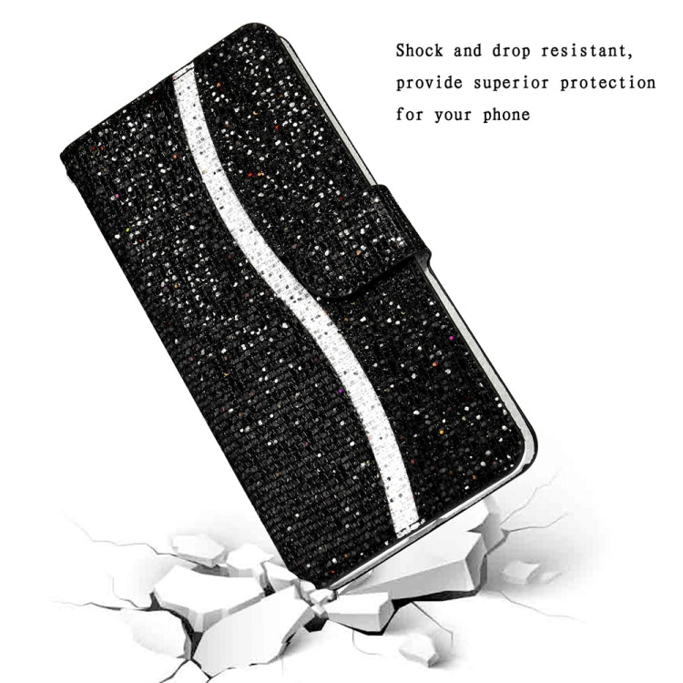 For Samsung Galaxy S25+ 5G Glitter Powder Filp Leather Phone Case(Black) - Galaxy S25+ 5G Cases by PMC Jewellery | Online Shopping South Africa | PMC Jewellery | Buy Now Pay Later Mobicred