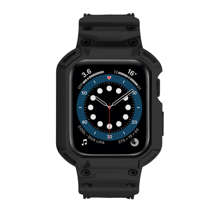 For Apple Watch Series 10 46mm Armor TPU Case Integrated Watch Band(Black) - Watch Cases by PMC Jewellery | Online Shopping South Africa | PMC Jewellery | Buy Now Pay Later Mobicred