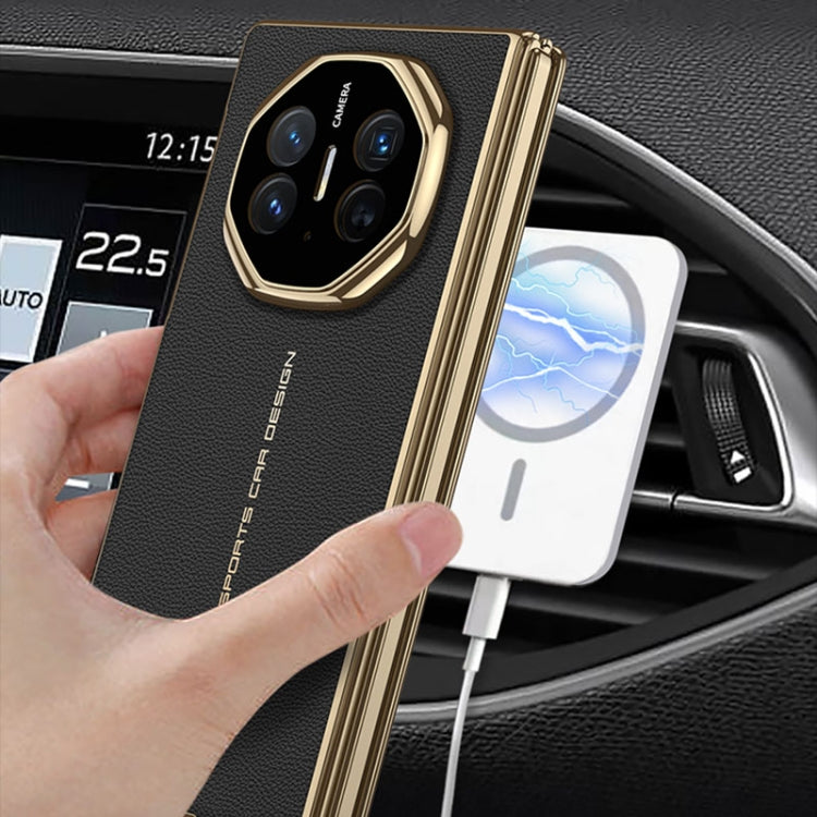 For Huawei Mate XT Ultimate Design GKK Phantom Leather MagSafe Frame Phone Case(White) - Huawei Cases by GKK | Online Shopping South Africa | PMC TechLife | Buy Now Pay Later Mobicred