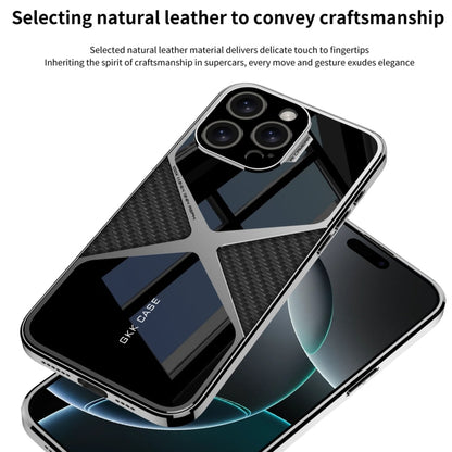 For iPhone 16 Pro GKK Leather Electroplating Supersonic Speed Shockproof Phone Case(Black) - iPhone 16 Pro Cases by GKK | Online Shopping South Africa | PMC Jewellery | Buy Now Pay Later Mobicred