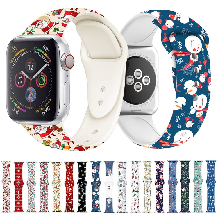 For Apple Watch 42mm / 41mm / 40mm / 38mm Christmas Pattern Silicone Watch Band(Happy Bear) - free shipping - PMc TechLife - Order now!