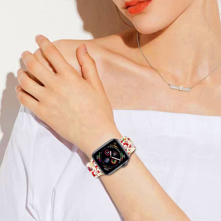 For Apple Watch 46mm / 49mm / 45mm / 44mm Christmas Pattern Silicone Watch Band(Snowman Blue) - free shipping - PMc TechLife - Order now!