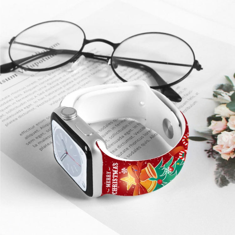 For Apple Watch 46mm / 49mm / 45mm / 44mm Christmas Pattern Reverse Buckle Silicone Watch Band(Snowman) - free shipping - PMc TechLife - Order now!