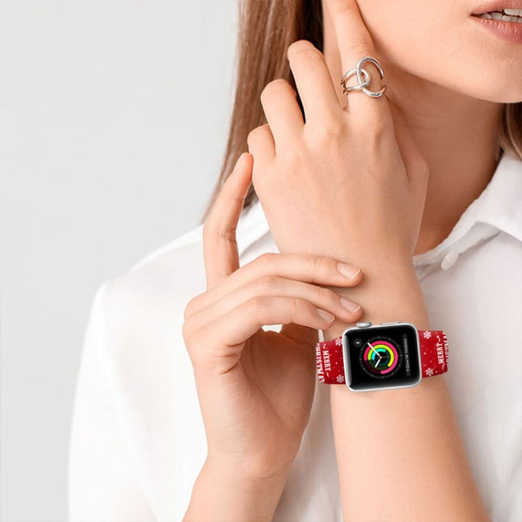 For Apple Watch 46mm / 49mm / 45mm / 44mm Christmas Pattern Reverse Buckle Silicone Watch Band(Deers) - free shipping - PMc TechLife - Order now!