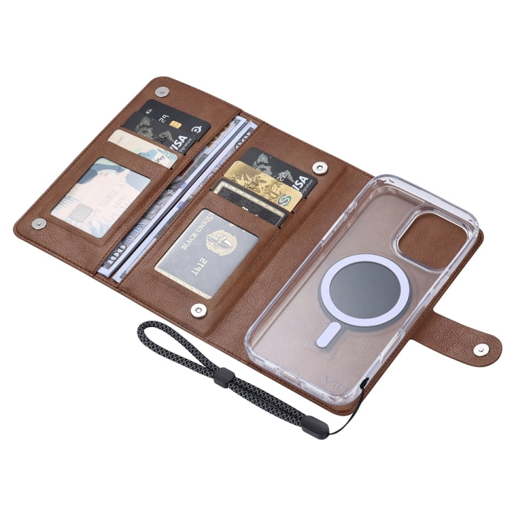 For iPhone 16 Pro Max ViLi GVS-C Series MagSafe Magnetic RFID Leather Flip Phone Case(Brown) - iPhone 16 Pro Max Cases by ViLi | Online Shopping South Africa | PMC Jewellery | Buy Now Pay Later Mobicred