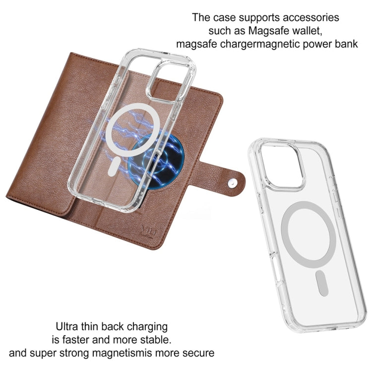 For iPhone 16 Plus ViLi GVS-C Series MagSafe Magnetic RFID Leather Flip Phone Case(Brown) - free shipping - PMC Jewellery - Order now!