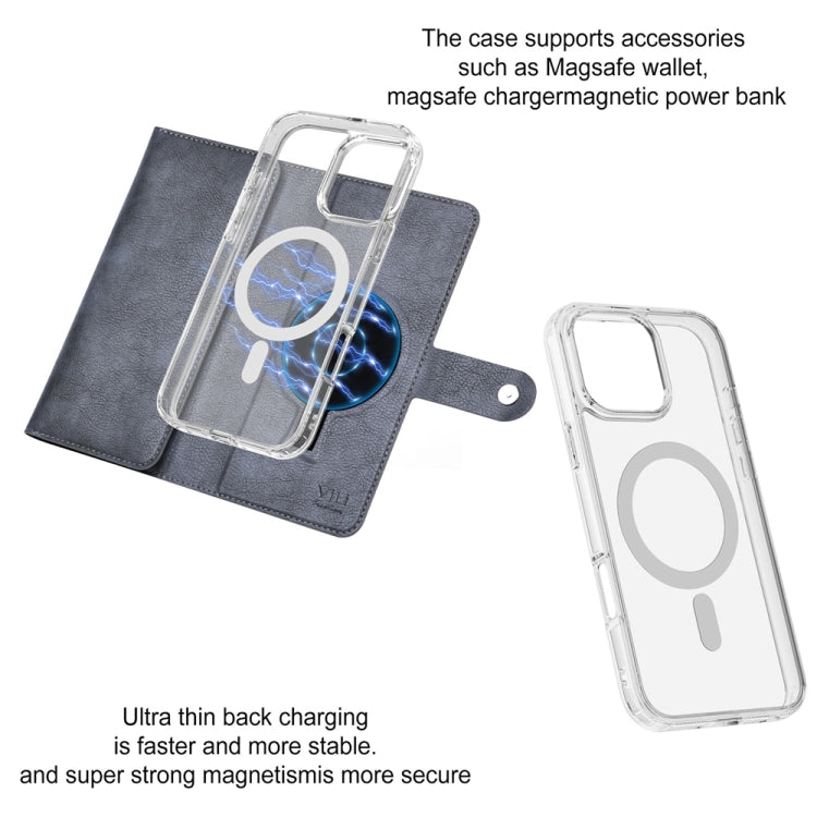 For iPhone 16 ViLi GVS-C Series MagSafe Magnetic RFID Leather Flip Phone Case(Grey) - free shipping - PMC Jewellery - Order now!