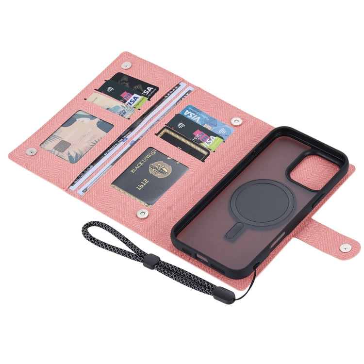 For iPhone 16 Pro Max ViLi GBS Series MagSafe Magnetic RFID Leather Flip Phone Case(Pink) - iPhone 16 Pro Max Cases by ViLi | Online Shopping South Africa | PMC Jewellery | Buy Now Pay Later Mobicred