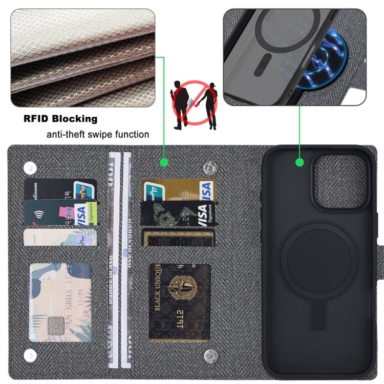 For iPhone 16 ViLi GBS Series MagSafe Magnetic RFID Leather Flip Phone Case(Black) - iPhone 16 Cases by ViLi | Online Shopping South Africa | PMC Jewellery | Buy Now Pay Later Mobicred