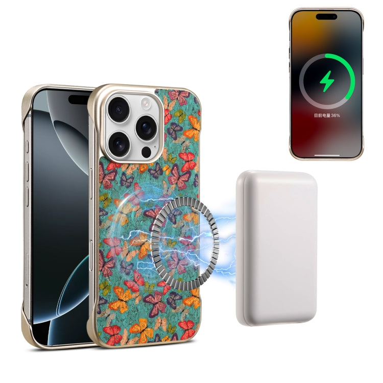 For iPhone 16 Pro Max Denior A18 Paint MagSafe Phone Case(Butterflies) - iPhone 16 Pro Max Cases by Denior | Online Shopping South Africa | PMC Jewellery | Buy Now Pay Later Mobicred