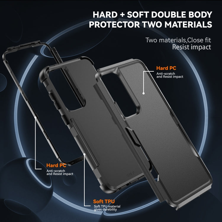 For Samsung Galaxy S25 5G TPU + PC Shockproof Protective Phone Case(Black) - Galaxy S25 5G Cases by PMC Jewellery | Online Shopping South Africa | PMC Jewellery | Buy Now Pay Later Mobicred