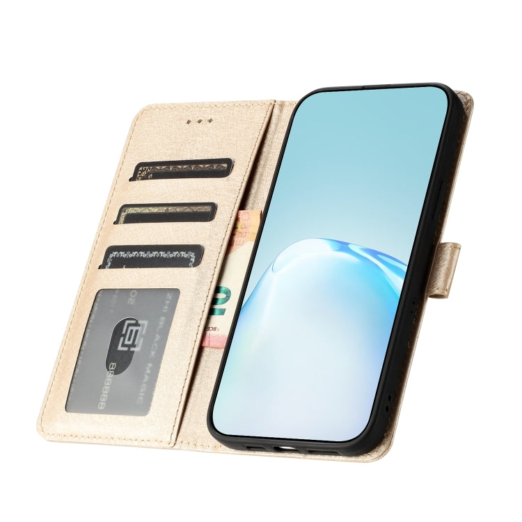 For Samsung Galaxy S25 5G Silk Texture Horizontal Flip Leather Phone Case(Gold) - Galaxy S25 5G Cases by PMC Jewellery | Online Shopping South Africa | PMC Jewellery | Buy Now Pay Later Mobicred