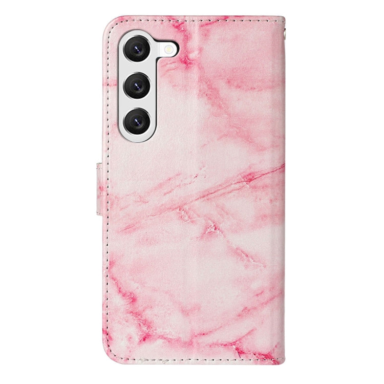 For Samsung Galaxy S25+ 5G Colored Drawing Marble Pattern Leather Phone Case(Pink Marble) - Galaxy S25+ 5G Cases by PMC Jewellery | Online Shopping South Africa | PMC Jewellery | Buy Now Pay Later Mobicred