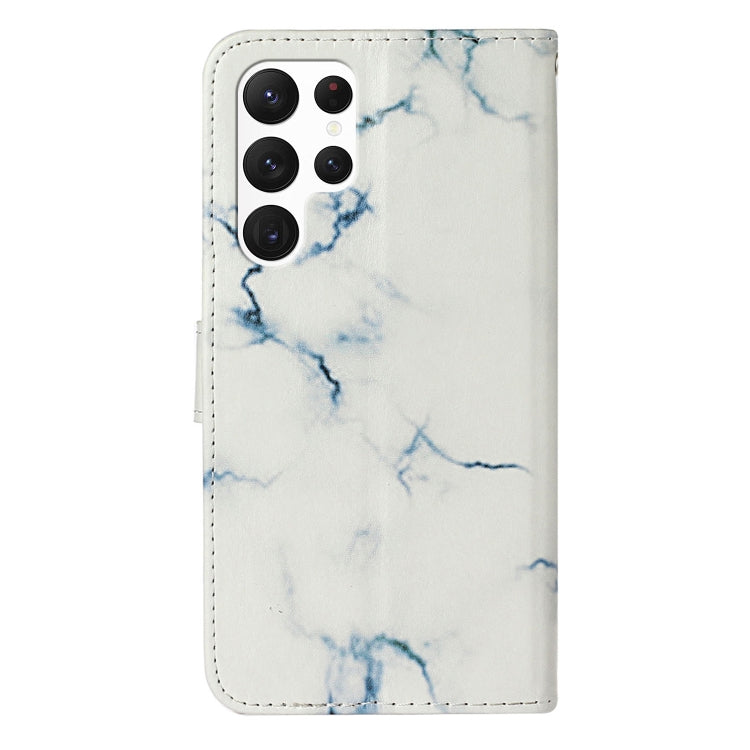 For Samsung Galaxy S25 Ultra 5G Colored Drawing Marble Pattern Leather Phone Case(White Marble) - Galaxy S25 Ultra 5G Cases by PMC Jewellery | Online Shopping South Africa | PMC Jewellery | Buy Now Pay Later Mobicred