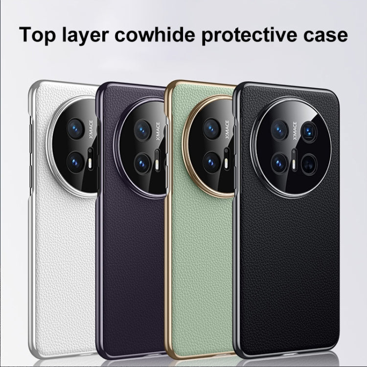 For Huawei Mate 70 RS Ultimate Genuine Leather PC Phone Case(Dark Purple) - Huawei Cases by PMC TechLife | Online Shopping South Africa | PMC TechLife | Buy Now Pay Later Mobicred