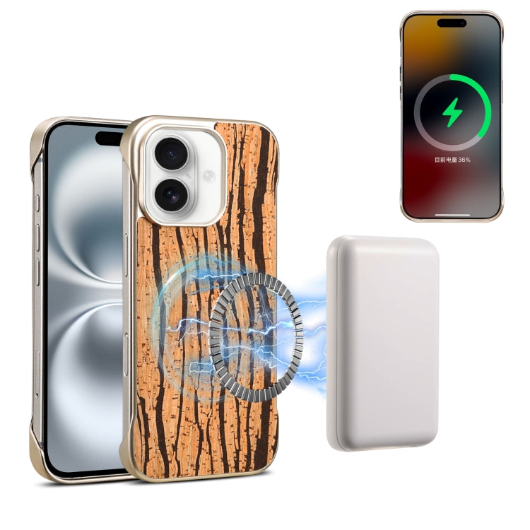 For iPhone 16 Plus Denior A18 WoodenPaint MagSafe Phone Case(Tree Pattern) - iPhone 16 Plus Cases by Denior | Online Shopping South Africa | PMC Jewellery | Buy Now Pay Later Mobicred