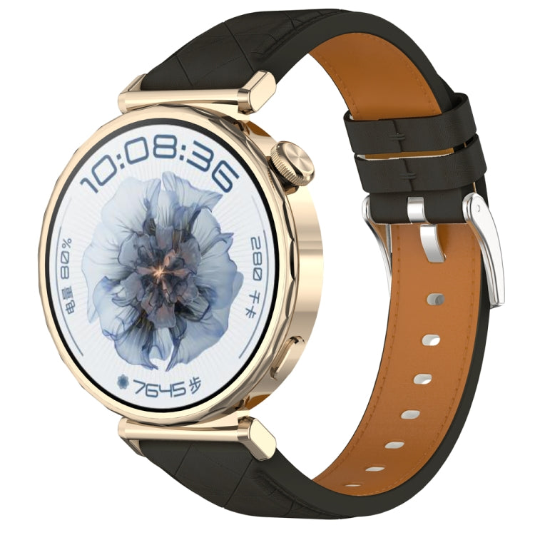 18mm Square Leather Silver Buckle Watch Band(Black) - free shipping - PMc TechLife - Order now!