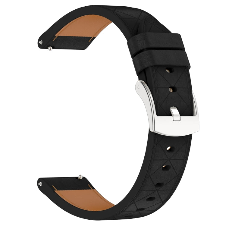 18mm Square Leather Silver Buckle Watch Band(Black) - free shipping - PMc TechLife - Order now!