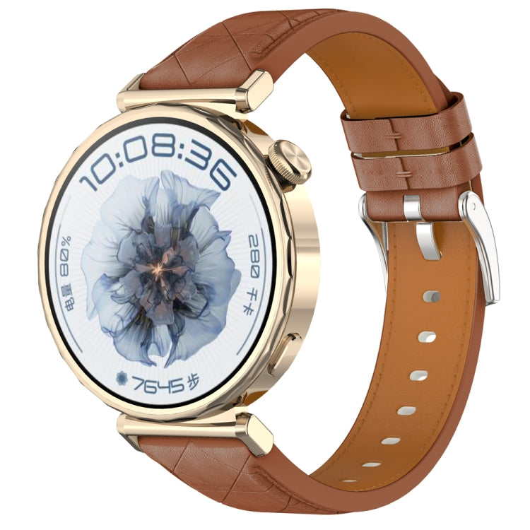 18mm Square Leather Silver Buckle Watch Band(Brown) - free shipping - PMc TechLife - Order now!