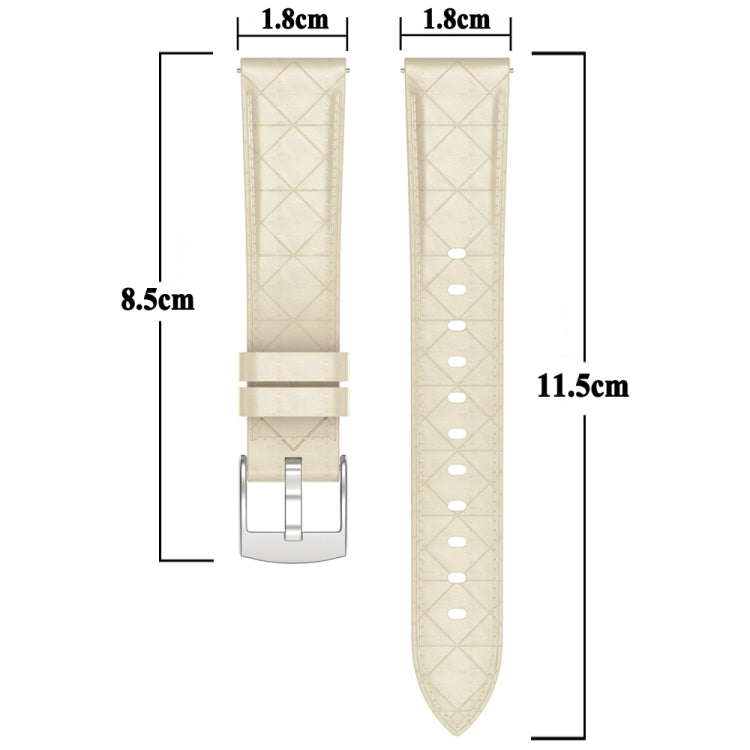18mm Square Leather Silver Buckle Watch Band(White) - 18mm Bands by PMc TechLife | Online Shopping South Africa | PMc TechLife | Buy Now Pay Later Mobicred