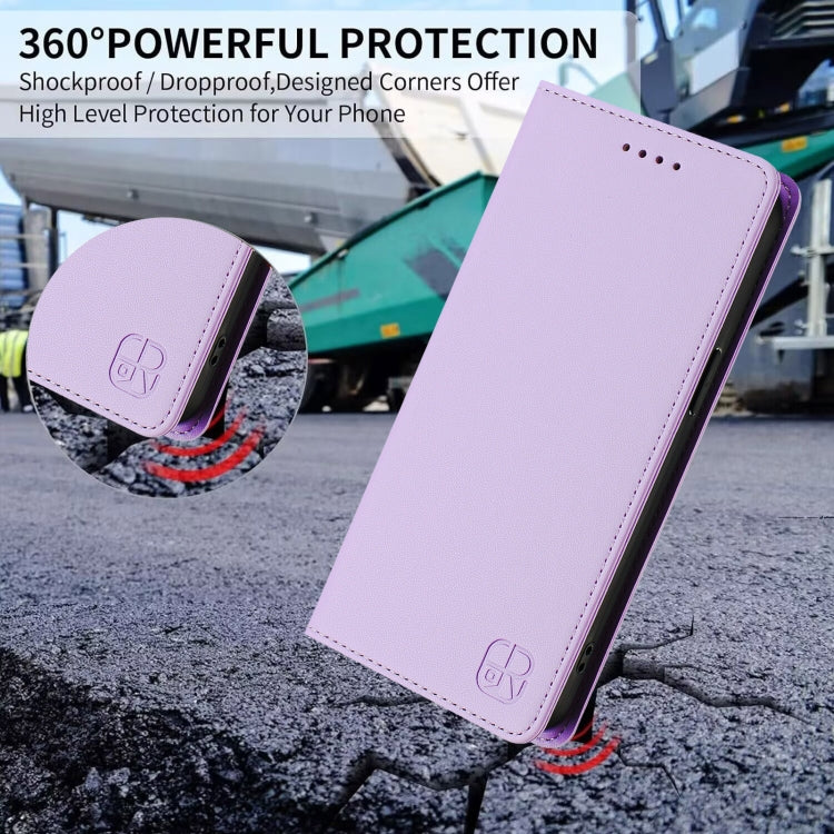 For Samsung Galaxy S24+ / S25+ 5G RC01 Dual-Folded Magnetic Suction RFID Leather Phone Case(Light Purple) - Galaxy S25+ 5G Cases by PMC Jewellery | Online Shopping South Africa | PMC Jewellery | Buy Now Pay Later Mobicred