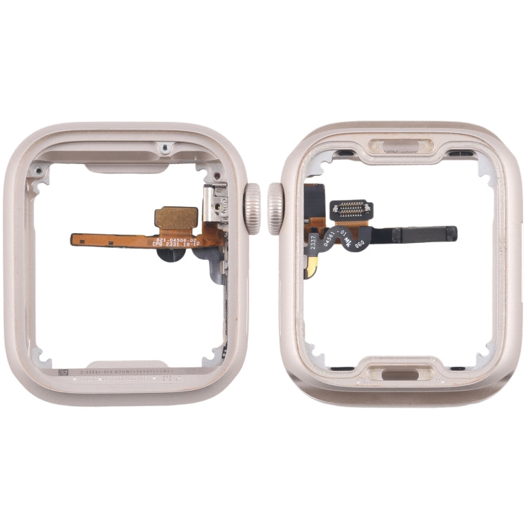 For Apple Watch Series 7 / 8 / 9 41MM GPS Aluminium Alloy Middle Frame Bezel Plate with Crown Spin Axis Flex Cable(Starlight) - Middle Frame by PMC Jewellery | Online Shopping South Africa | PMC Jewellery | Buy Now Pay Later Mobicred