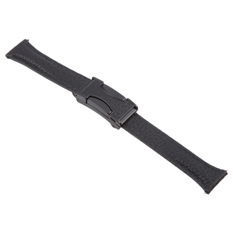 18mm Universal Slim Magnetic Buckle Genuine Leather Watch Band(Black) - free shipping - PMc TechLife - Order now!