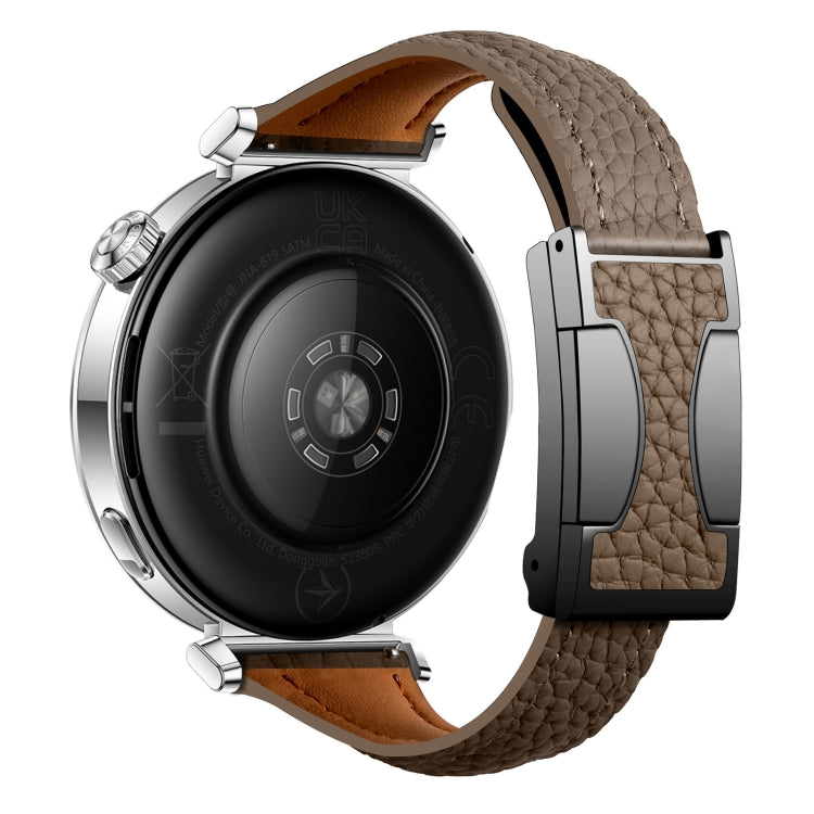 20mm Universal Slim Magnetic Buckle Genuine Leather Watch Band(Dark Brown) - free shipping - PMc TechLife - Order now!