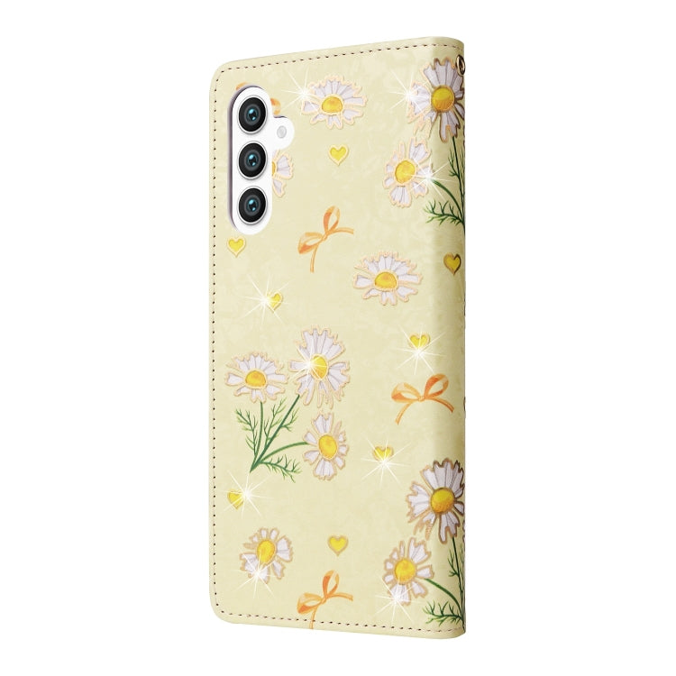 For Samsung Galaxy S25+ 5G Bronzing Painting RFID Leather Phone Case(Yellow Daisy) - Galaxy S25+ 5G Cases by PMC Jewellery | Online Shopping South Africa | PMC Jewellery | Buy Now Pay Later Mobicred