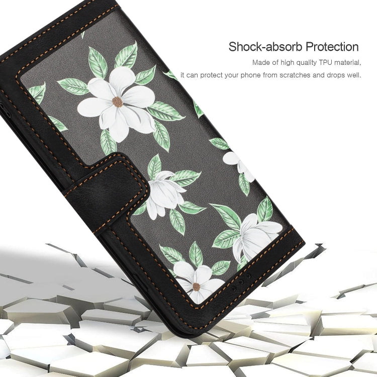 For Samsung Galaxy S25 Ultra 5G Floral Pattern Leather Phone Case with Lanyard(Black) - free shipping - PMC Jewellery - Order now!