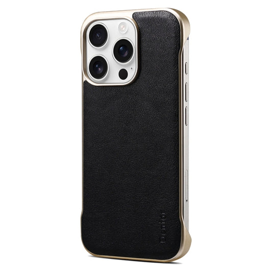 For iPhone 16 Pro Denior MagSafe Genuine Leather Calf Texture  Phone Case(Black) - iPhone 16 Pro Cases by Denior | Online Shopping South Africa | PMC Jewellery | Buy Now Pay Later Mobicred