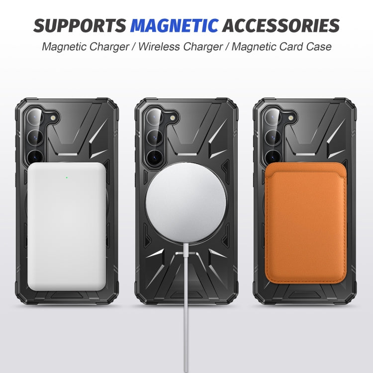 For Samsung Galaxy S25 5G MagSafe Magnetic Shockproof Phone Case with Ring Holder(Black) - Galaxy S25 5G Cases by PMC Jewellery | Online Shopping South Africa | PMC Jewellery | Buy Now Pay Later Mobicred