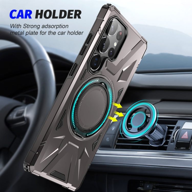 For Samsung Galaxy S25 Ultra 5G MagSafe Magnetic Shockproof Phone Case with Ring Holder(Dark Grey) - Galaxy S25 Ultra 5G Cases by PMC Jewellery | Online Shopping South Africa | PMC Jewellery | Buy Now Pay Later Mobicred