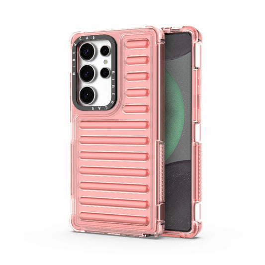 For Samsung Galaxy S25 Ultra 5G High Transparency TPU Hybrid PC Airbag Phone Case(Peach Red) - Galaxy S25 Ultra 5G Cases by PMC Jewellery | Online Shopping South Africa | PMC Jewellery | Buy Now Pay Later Mobicred