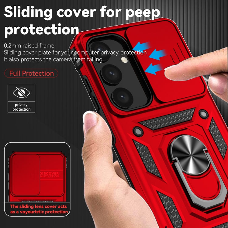 For Samsung Galaxy S25 5G Sliding Camshield Holder Phone Case(Red) - Galaxy S25 5G Cases by PMC Jewellery | Online Shopping South Africa | PMC Jewellery | Buy Now Pay Later Mobicred